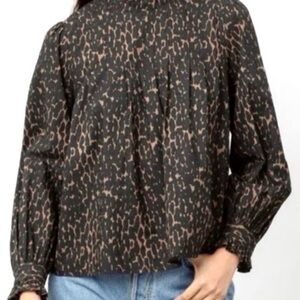 Rails Ariana Elegant Black and Brown Blouse